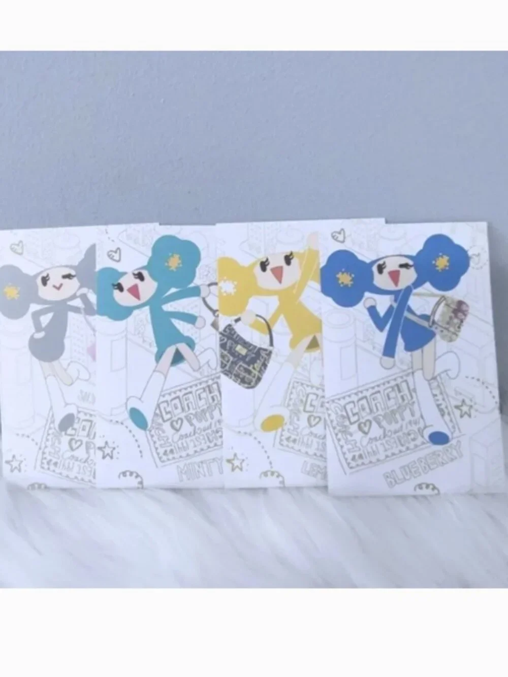 Coach Poppy-Chan RARE stationery set notecards stickers tin NWOT